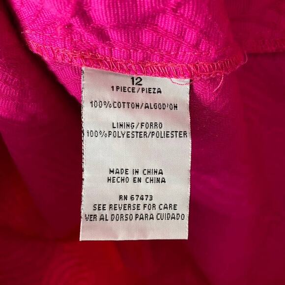 Women's Julian Taylor Textured Sleeveless Sheath Dress Fuchsia Bright Pink  12 - Picture 6 of 8